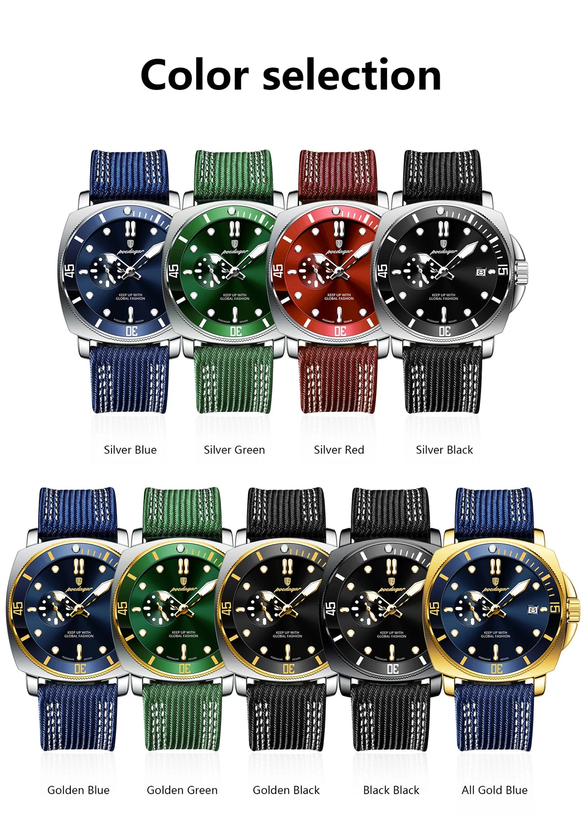POEDAGAR 873-NL Men’s Quartz Watch with Nylon Strap