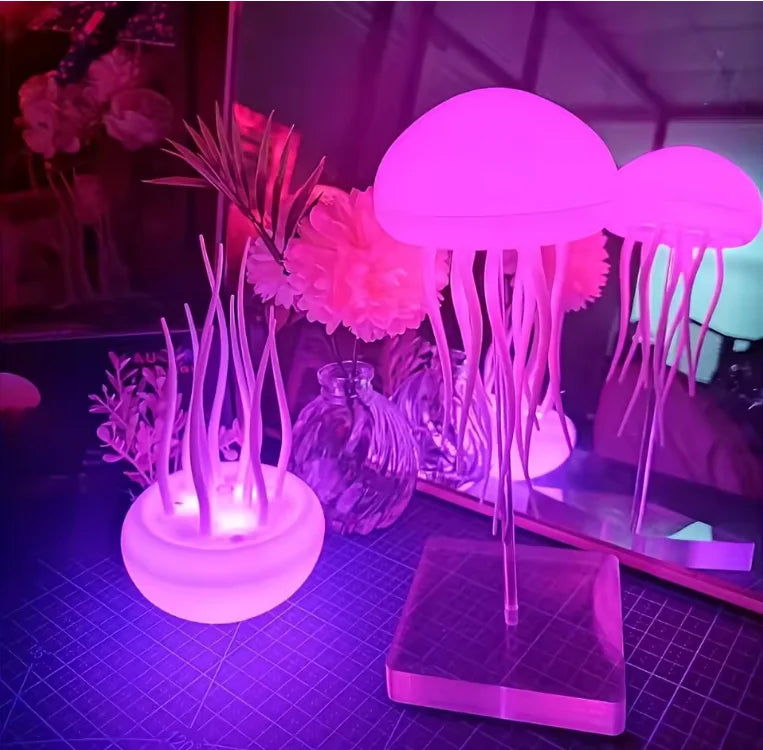 Cartoon jellyfish nightlight cute dancing jellyfish bedside lamp voice-activated charging LED RGB gradient nightlight