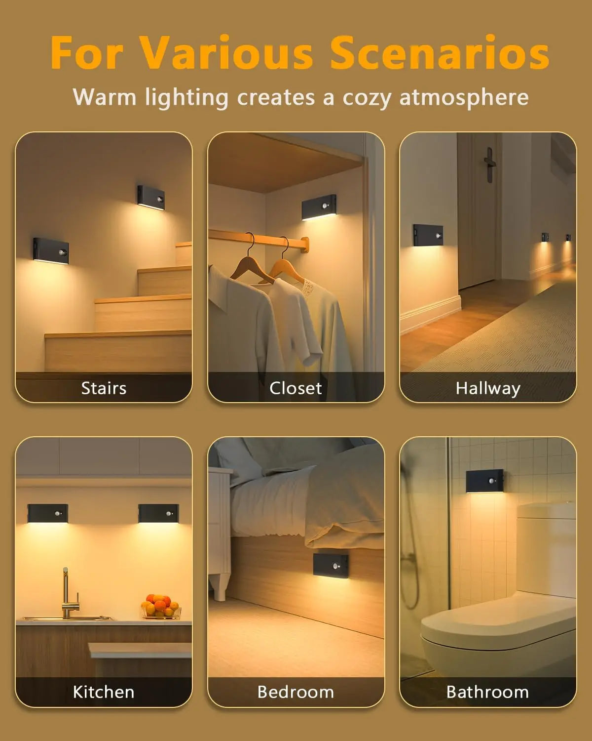 WILLED Rechargeable Motion Sensor Stair Lights