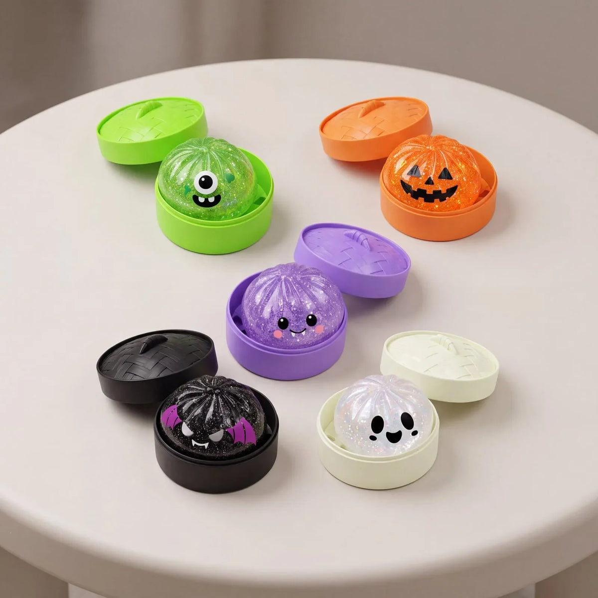 Halloween Bun Squishy Toy - Slow Rebound Stress Relief, 1–5 Pack, 5 Colors