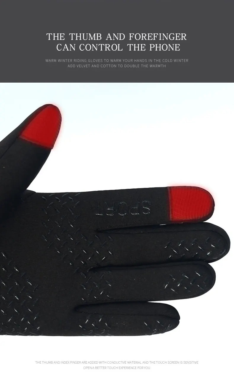 Full-Finger Sports Gloves with Textured Grip Palms