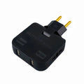 180° Rotating EU Plug Adapter with 2 AC Outlets & 2 USB Ports
