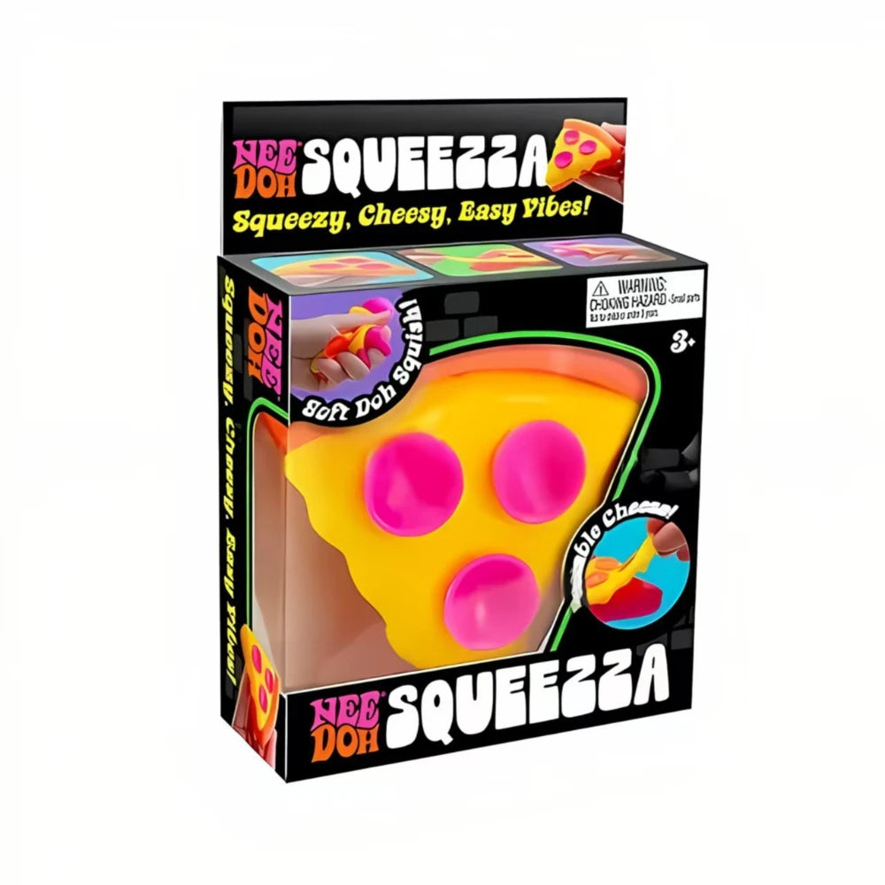 Nee Doh Pizza Sensory Fidget Cube, Stress Relief Squishy Squeeze Toy Anti-Anxiety Desk Toy & Ideal Holiday Gift for Kids  Adults