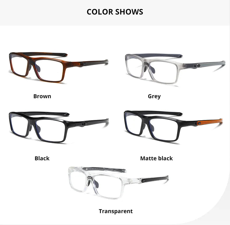 Gmei Optical TR90 Rectangular Sports-Style Eyeglass Frame