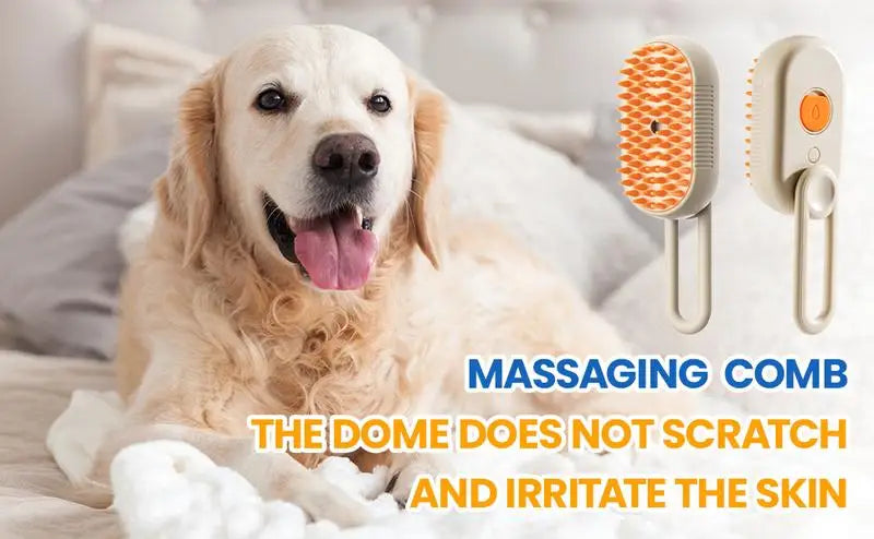 Pet Steam Brush – Cat & Dog Deshedding & Grooming Tool