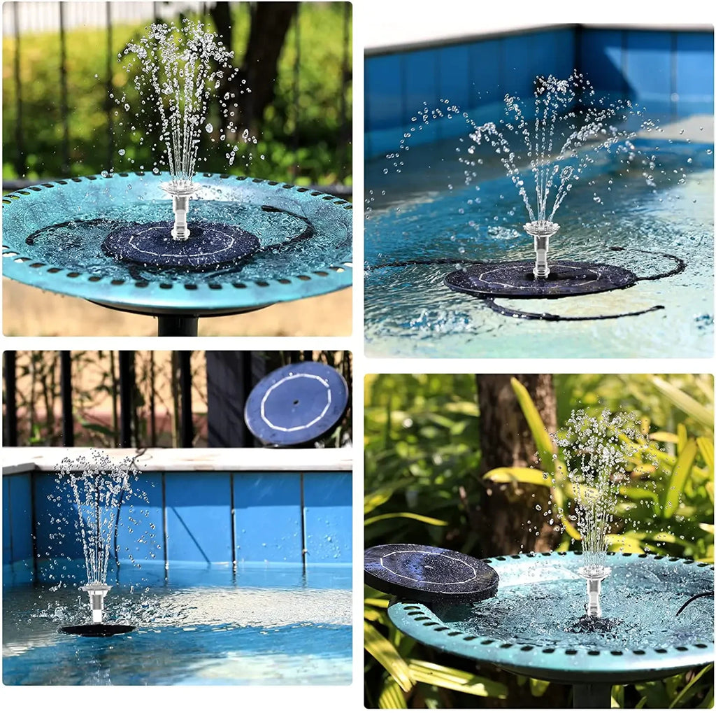 Solar Floating Fountain Pump for Bird Baths, Ponds & Gardens – 6 Nozzles