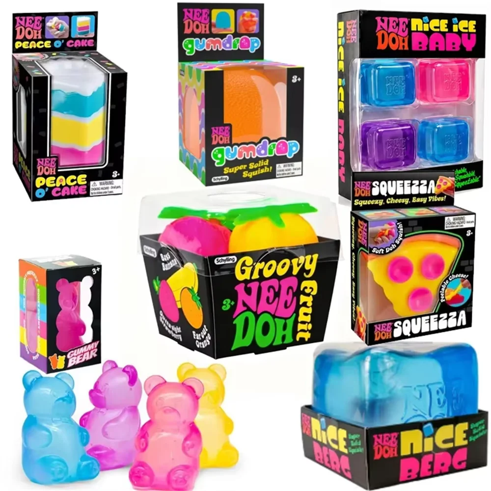 NeeDoh Mystery Squish Toy – Blind Box Jellyfish or Cube Stress Relief Squeeze