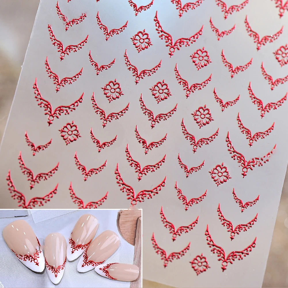 Embossed Nail Art Stickers – 1 Sheet