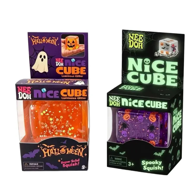 NeeDoh Halloween Sensory Stress Relief Toy - Pinch & Squeeze Fidget, Gift Box, 2 Styles