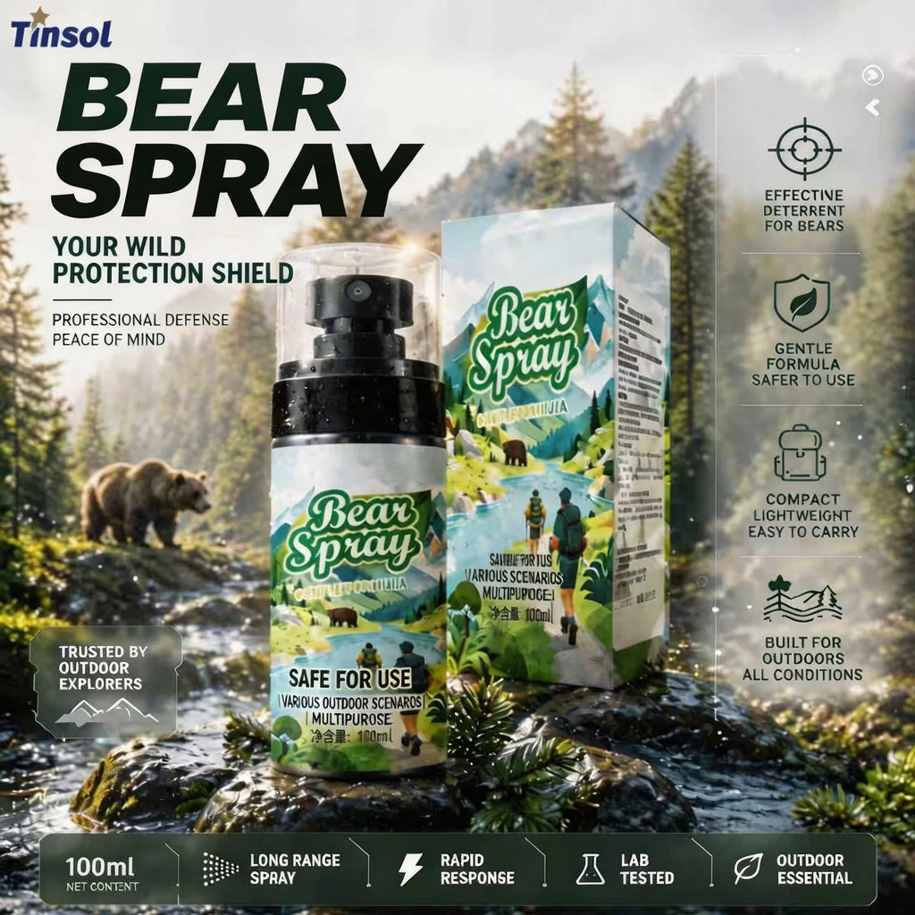 Wildlife Repellent Pepper Spray – 100ml Bear & Dog Deterrent, Safety Lock, Non-Lethal, Camping & Hiking Gear