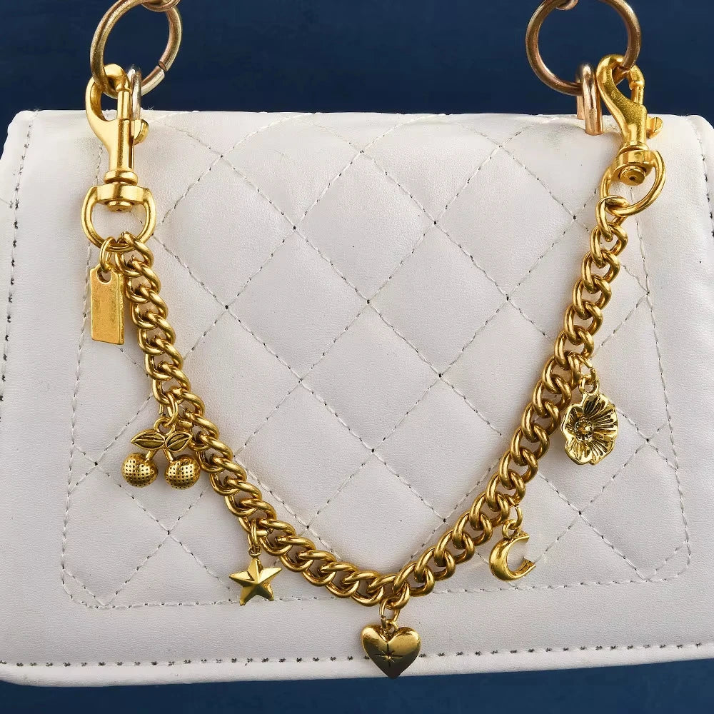 Cherry & Flower Bag Charm Chain