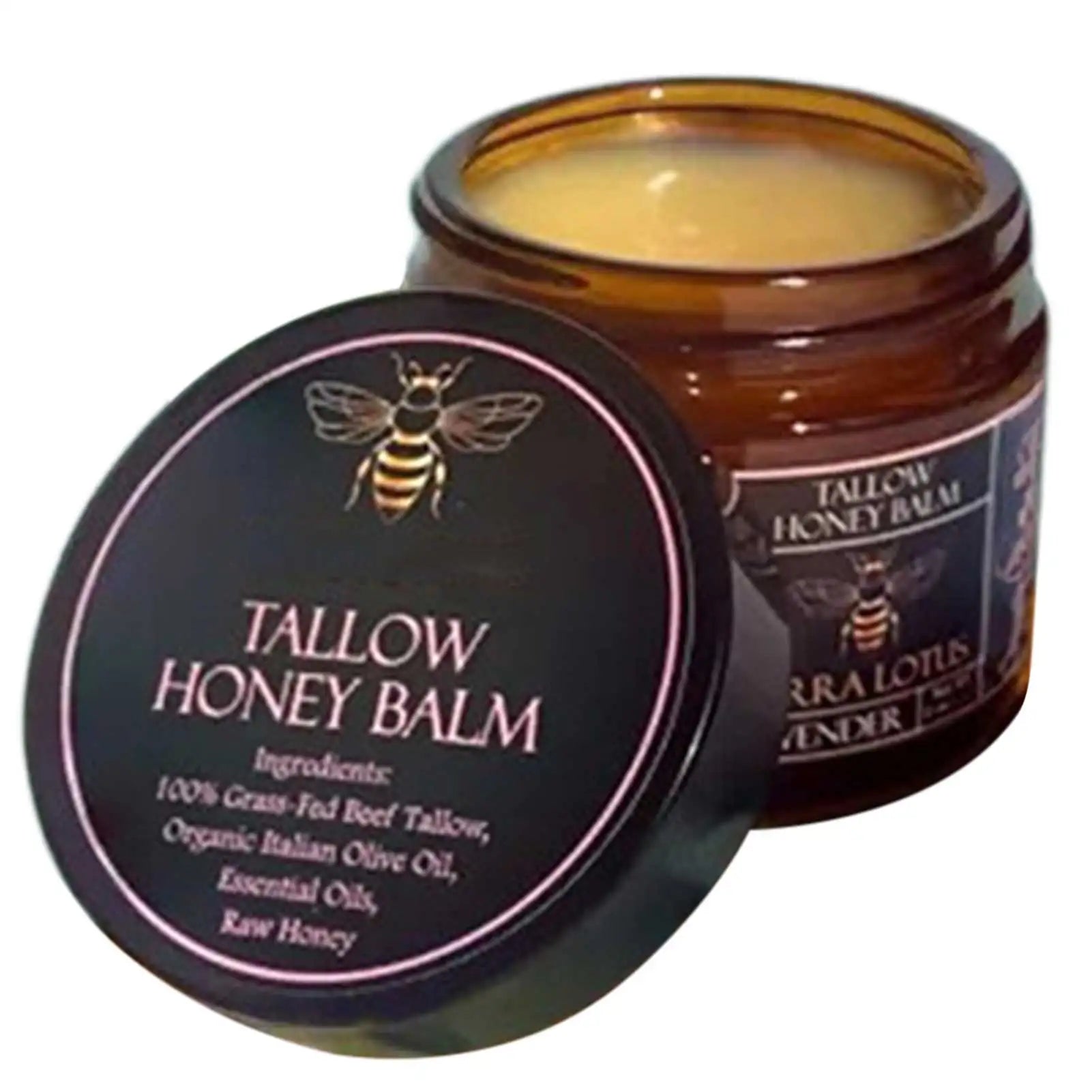 Organic Grass Fed Beef Tallow Balm With Raw Honey Moisturizing Cream For Soft Smooth Skin Handmade All-Natural Moisturizer Skin
