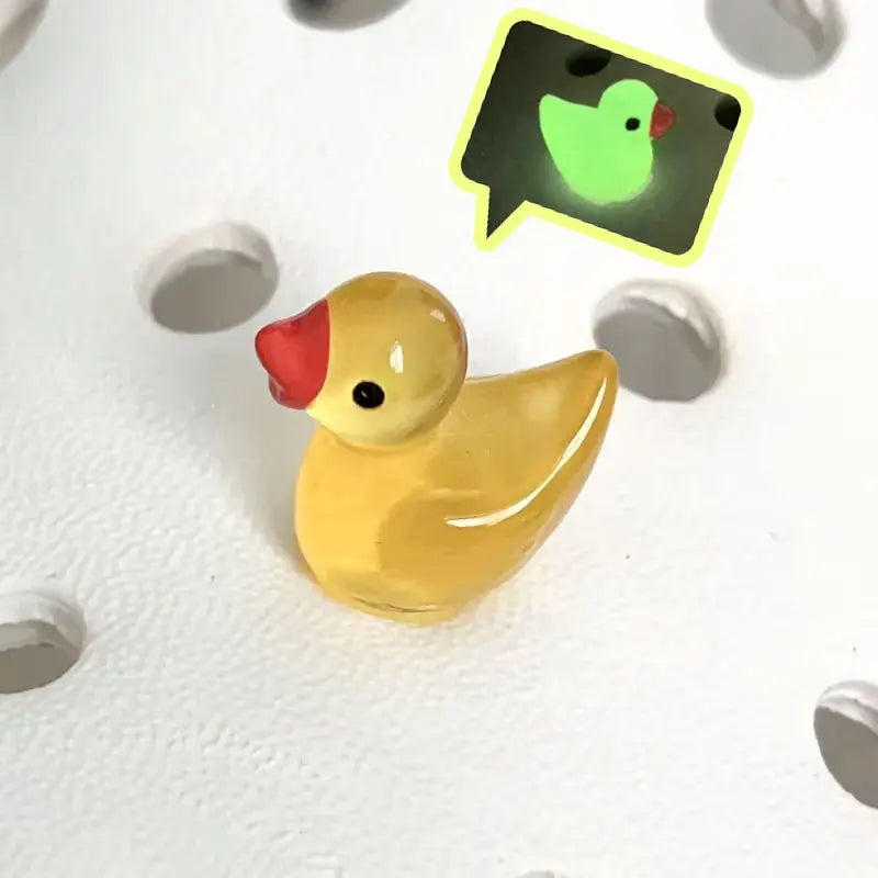 3D Cute Duck Noctilucent Shoe Charms for Crocs Garden Sandal Clogs Pins Decorations Slipper Accessories Girl Women Gift