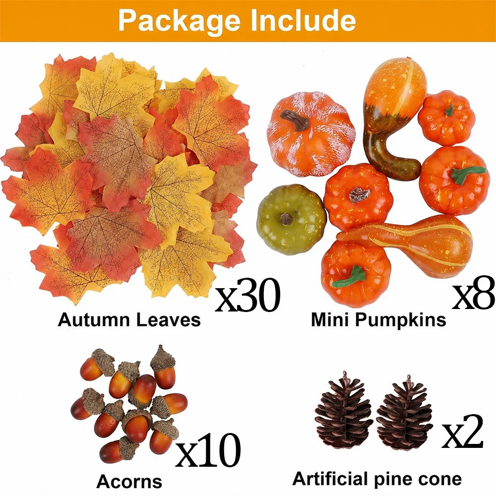 Autumn Harvest Decorations – 50-Piece Set