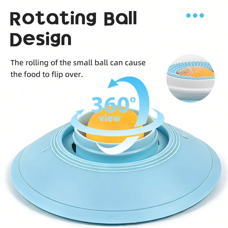 Dog Slow Feeder Lick Mat with Rotating Ball | Fillable Yogurt Puppy Toy | Boredom Buster for Small Medium Dogs