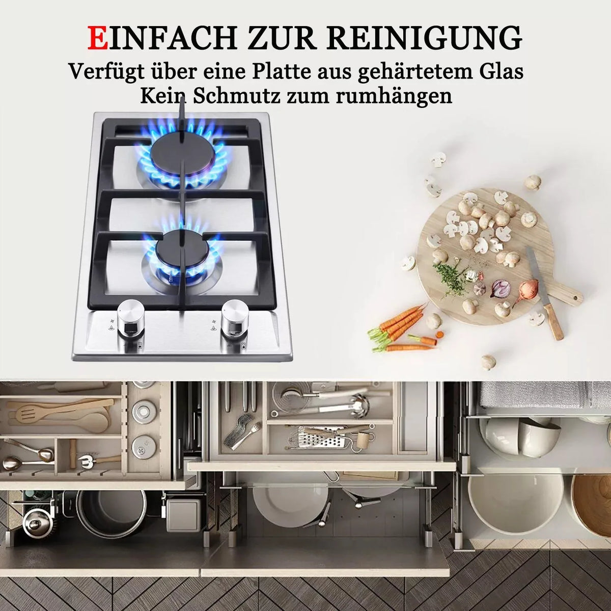 TopStrong 2-Burner Gas Cooktop – EU Model
