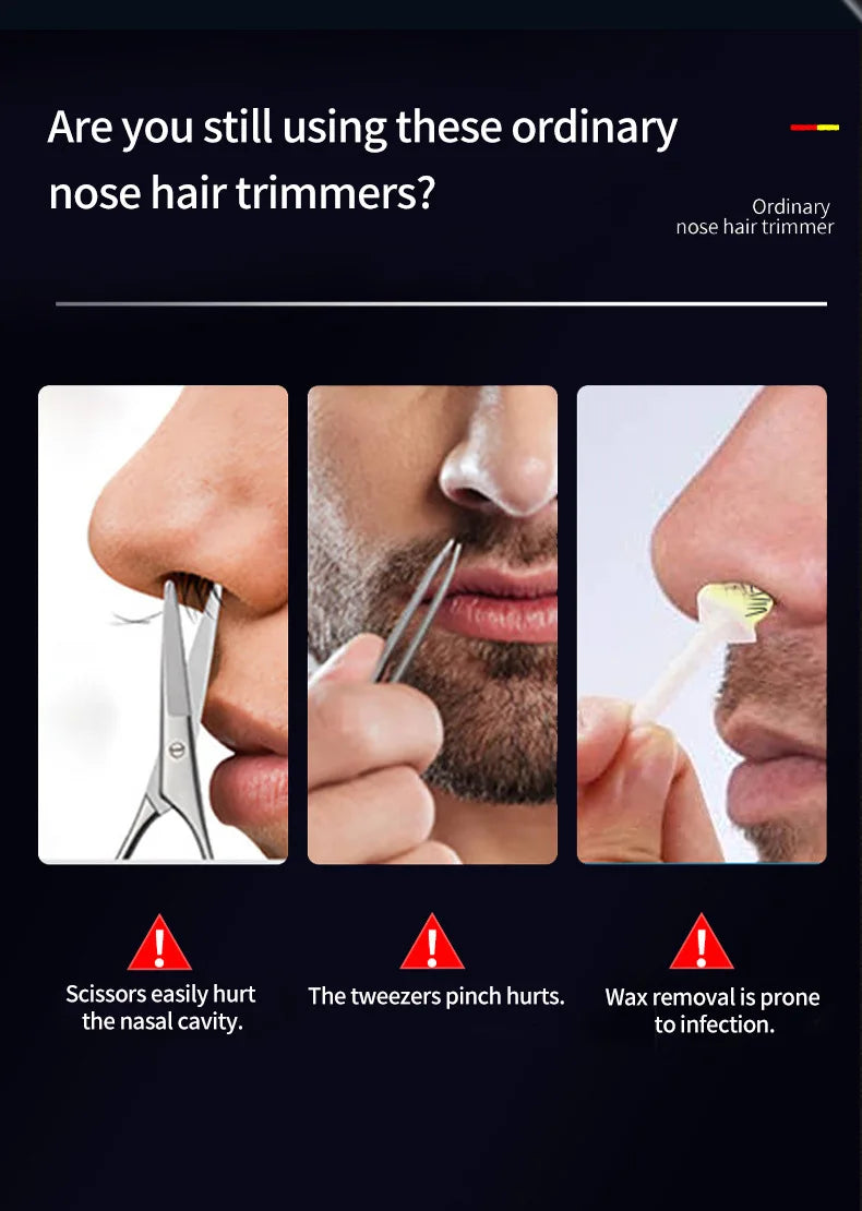 USB-C Rechargeable Nose Hair Trimmer – Black