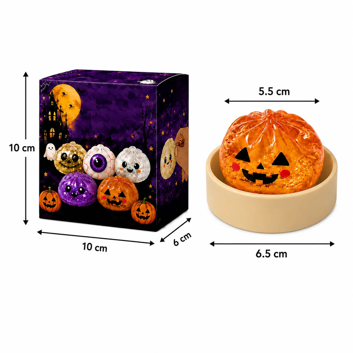 5.5cm/8.5cm Halloween ghost pinch music creative new squeeze decompression toy pinch decompression gift box set