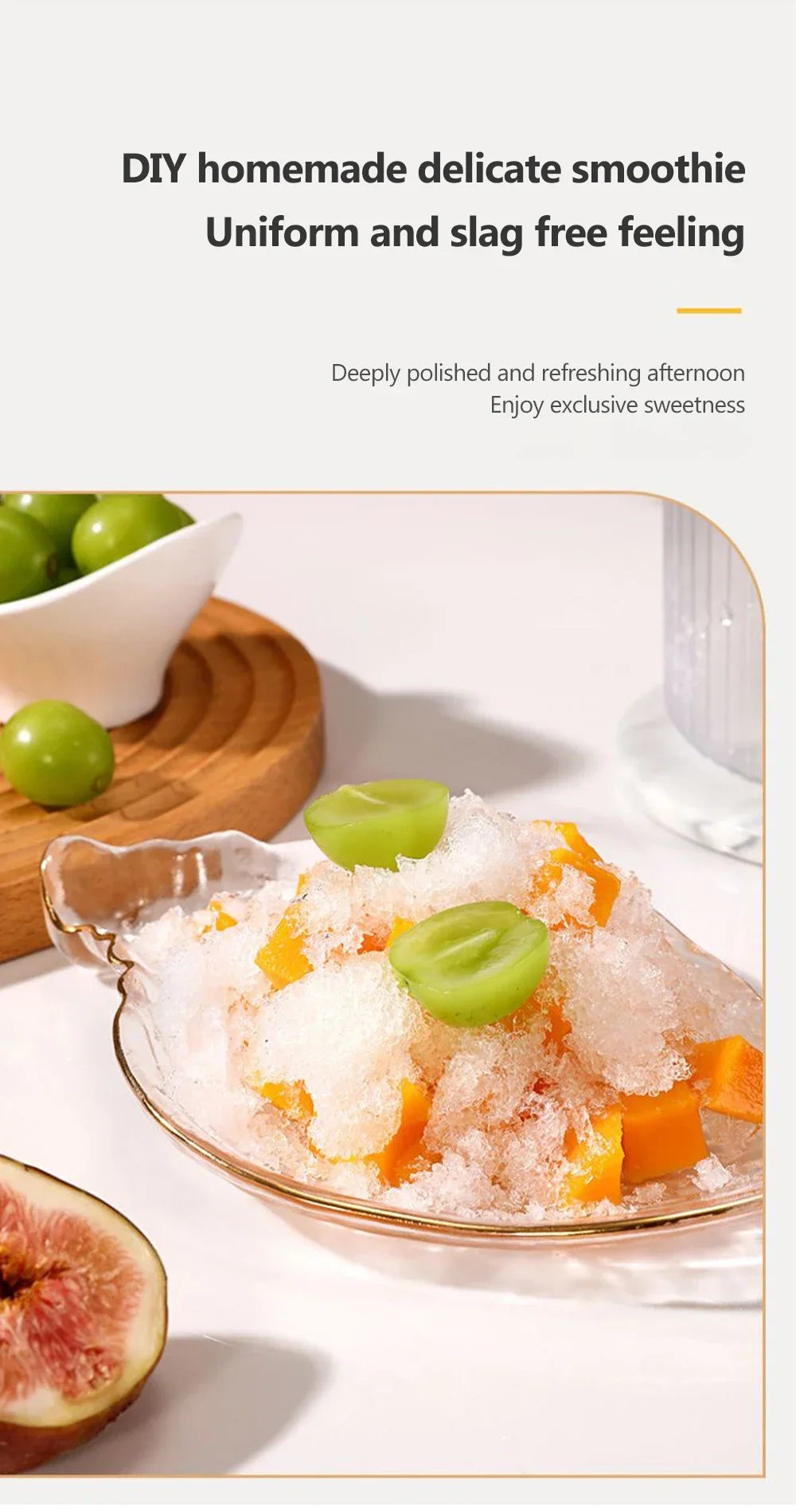Manual Hand-Crank Ice Crusher – Portable Shaved Ice & Smoothie Maker, Non-Slip Base, Easy to Clean