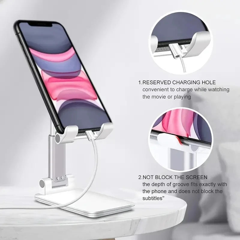 Adjustable Desktop Phone & Tablet Stand – Universal, Foldable, for iPhone, iPad & More