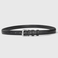 Women’s Slim Faux Leather Belt with Classic Buckle