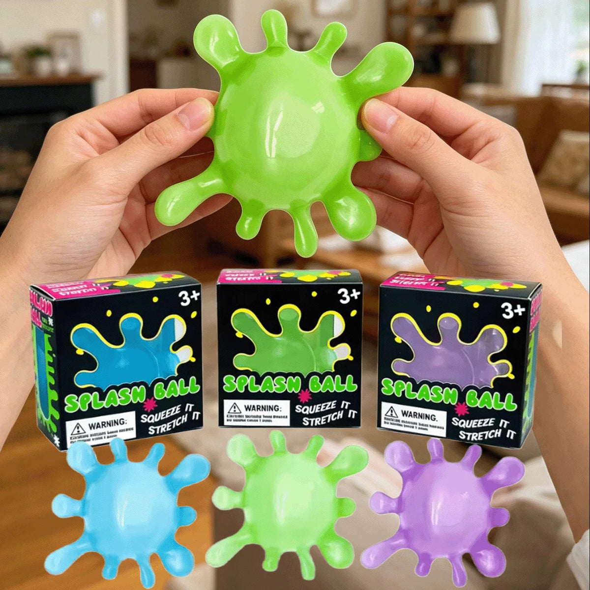Splash-Shaped Slow Rebound Squeeze Ball – Stress Relief Decompression Fidget Toy, Blind Box Party Gift