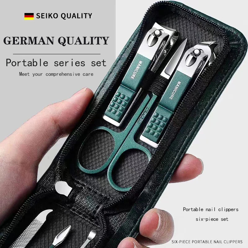 6-Piece Stainless Steel Nail Clipper Set – Precision Manicure & Pedicure Kit for Men & Women, Portable
