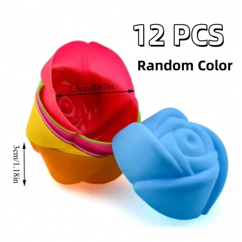 Reusable Silicone Cupcake Liners – 6 or 12 Pieces, Four Shapes