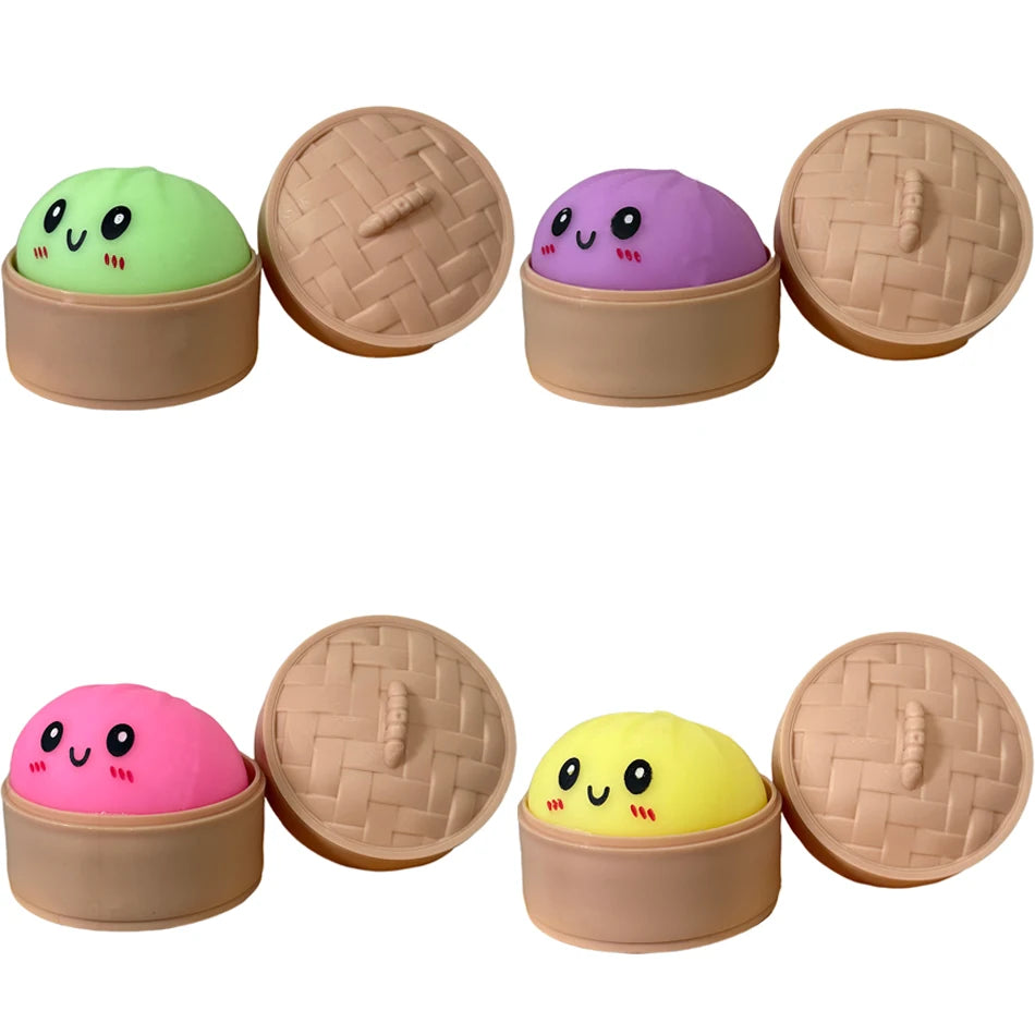 Dumpling Pressure Dumpling Squishies Cute Colorful Bun Toy Slow Rising Stress Relief Fidget Toy for Kids Adults Anti-Anxiety Toy