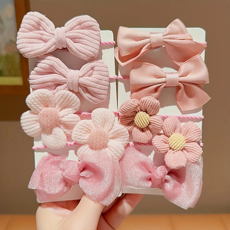 Girls’ Decorative Elastic Hair Bands – 10-Piece Set