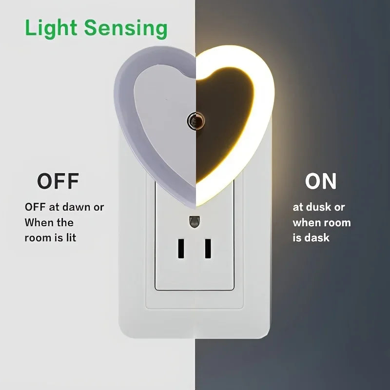 Heart-Shaped LED Plug-In Night Light