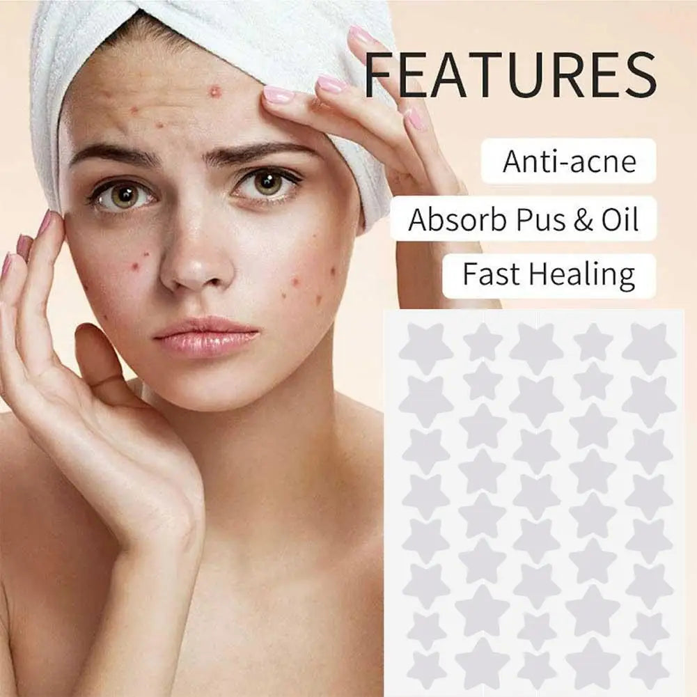 Star Acne Patches – Yellow Star-Shaped Hydrocolloid Pimple Dots, 40 Count, All Skin Types