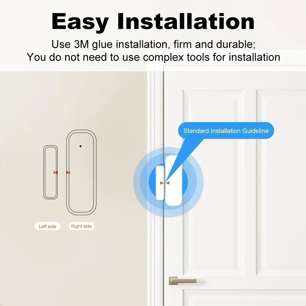 Door Sensor Window Contact Sensor Open Closed Detector Smart Home Alarm Security Protection Work With Tuya and Smart Life