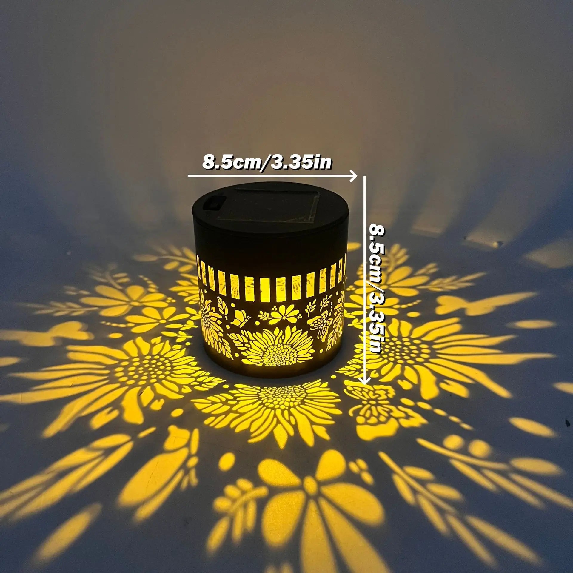 Solar Mandala Sonnenblumen Projektor Wandleuchte Außen Garten Dekoration Landschaftslicht für Terrasse Garten Anwesen Veranda Hof