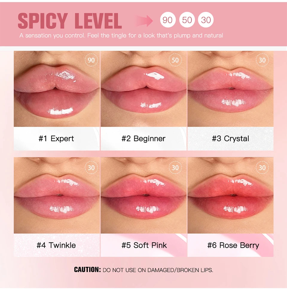 Lakerain Lip Plumper Gloss Oil Lip Long-Lasting Moisturizer Volume Boosting Lip Oil Volumizing & Hydrating Non-Dry Plumping