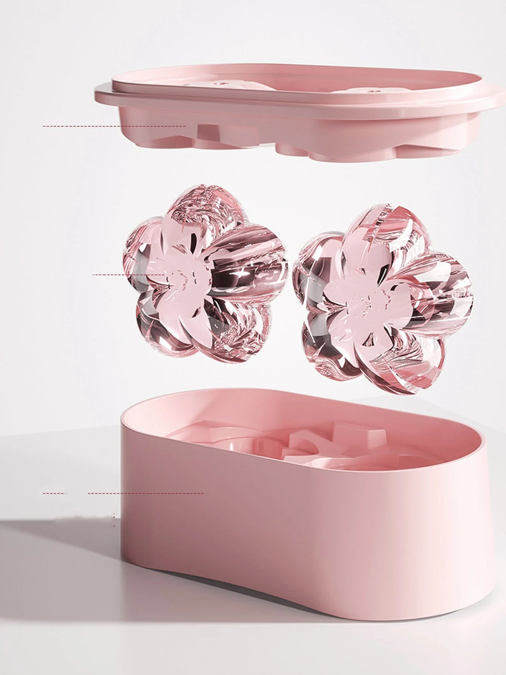 Cherry Blossom Ice Ball Mold – Slow-Melting Floral Ice Sphere Maker for Cocktails, Whiskey & Bar Drinks, Stackable