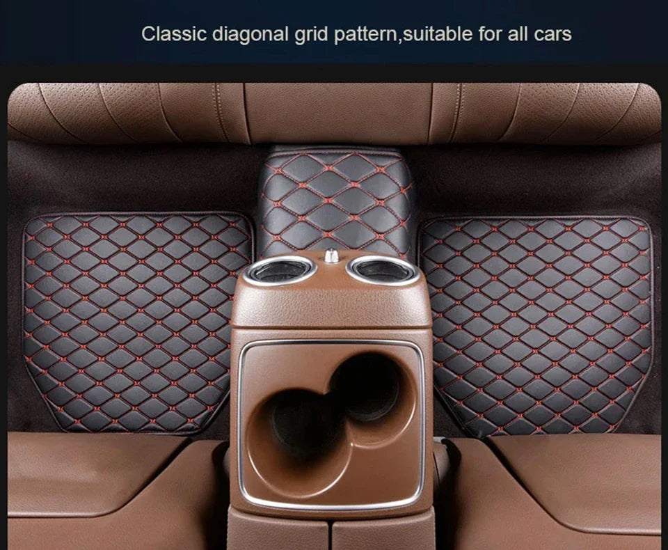 Diamond-Pattern Car Floor Mats – 5-Piece Set