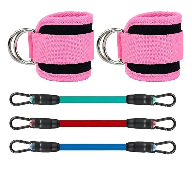 Ankle Resistance Bands Set – Adjustable Elastic Straps for Hip & Glute Training, Home & Gym