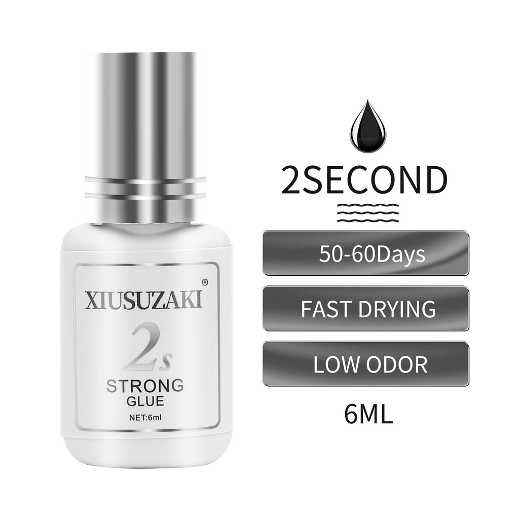 XIUSUZAKI Lash Extension Adhesive – Black, Clear & UV Options, 6 mL