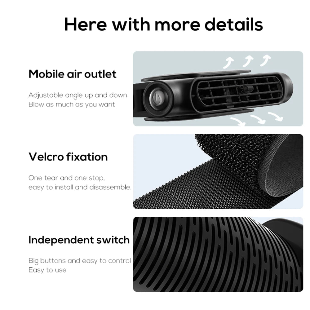 3-Speed Car Headrest Fan