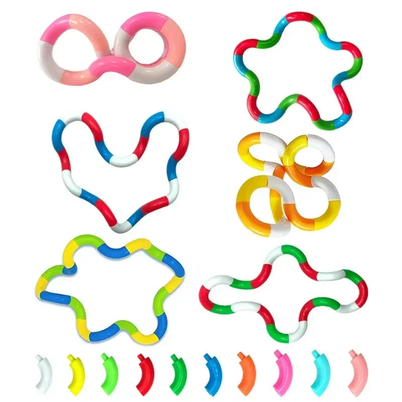 1/3/5Pcs Tangle Fidget Toy Twisting Sensory Hand-Eye Coordination Toy Anxiety Relief Finger Toy for Kid Adult Fine Motor Skills