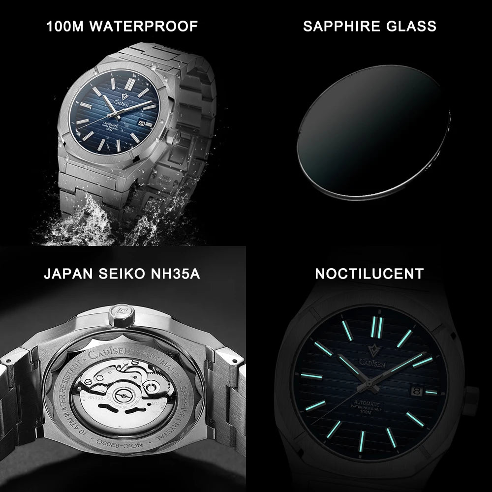CADISEN C8200 Men’s Automatic Watch with Steel Bracelet