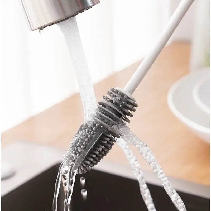 Long-Handle Silicone Bottle & Cup Cleaning Brush