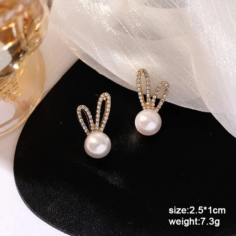 Pure White Women's Dangle Earrings Blooming Flower Acrylic Enamel Butterfly Imitation Pearl Heart Hanging Earrings Elegant Brinc
