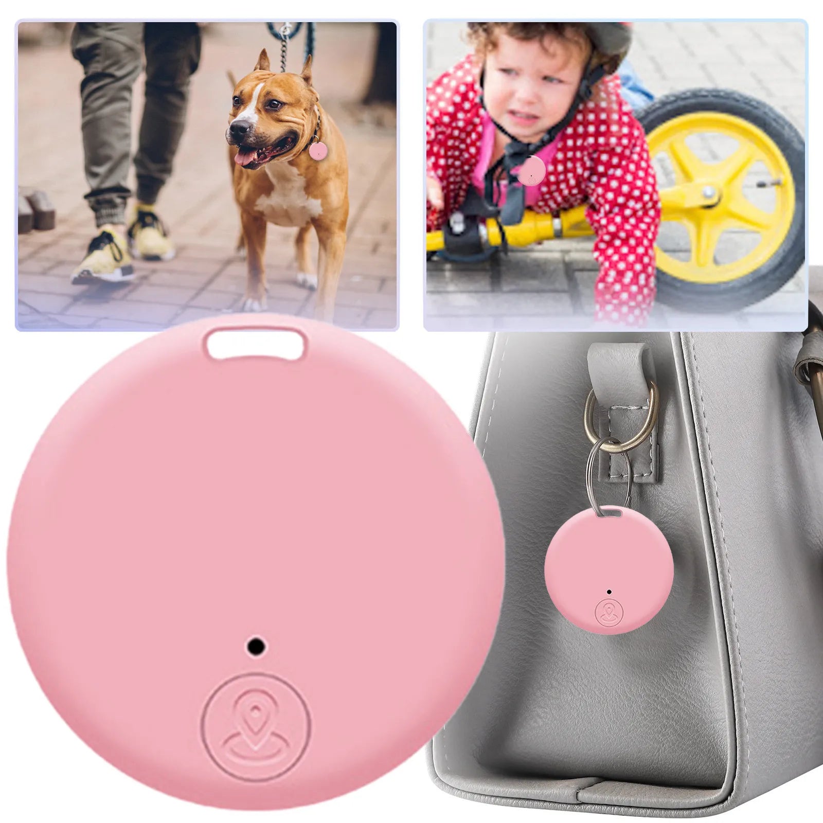 Mini-GPS-Locator Anti-Verlust-Alarm Geldbörse Schlüsselanhänger Smart Tag Bluetooth-kompatibler Tracer Schlüsselanhänger Hund Haustier Kind Tracker Schlüsselfinder