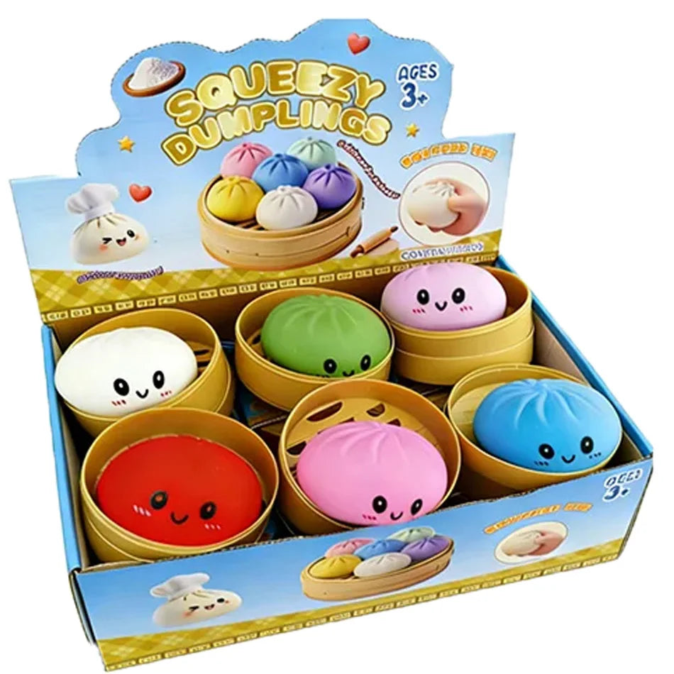 Dumpling Pressure Dumpling Squishies Cute Colorful Bun Toy Slow Rising Stress Relief Fidget Toy for Kids Adults Anti-Anxiety Toy