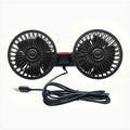 Dual-Head Car Backseat Fan with 3 Speeds