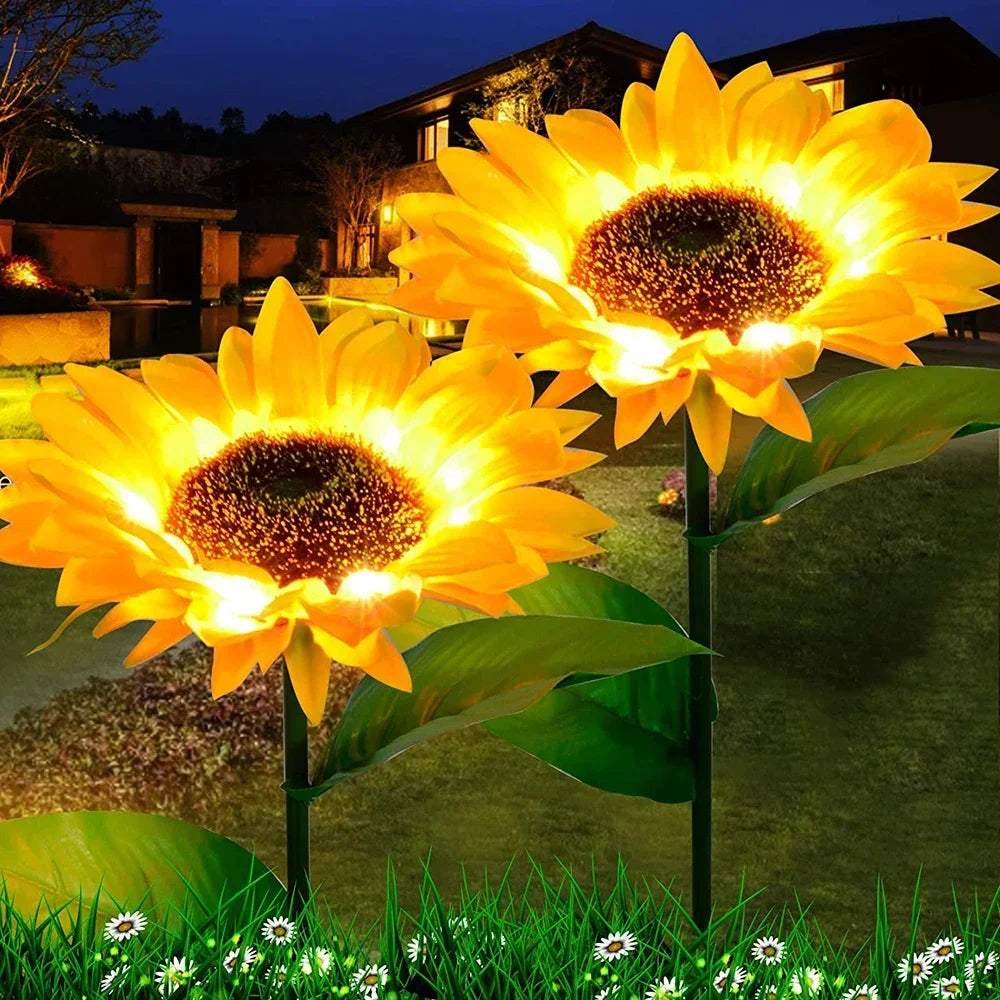 Outdoor Solar Sunflowers Smart Sense Garden Lights Yard Wedding Thanksgiving Decor Light Festival Decoration LED Lawn Light