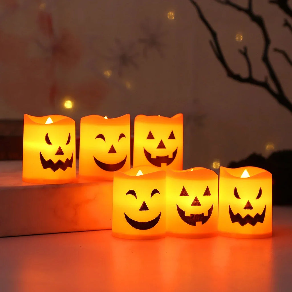 Halloween Jack-o’-Lantern LED Candles – 6-Piece Set