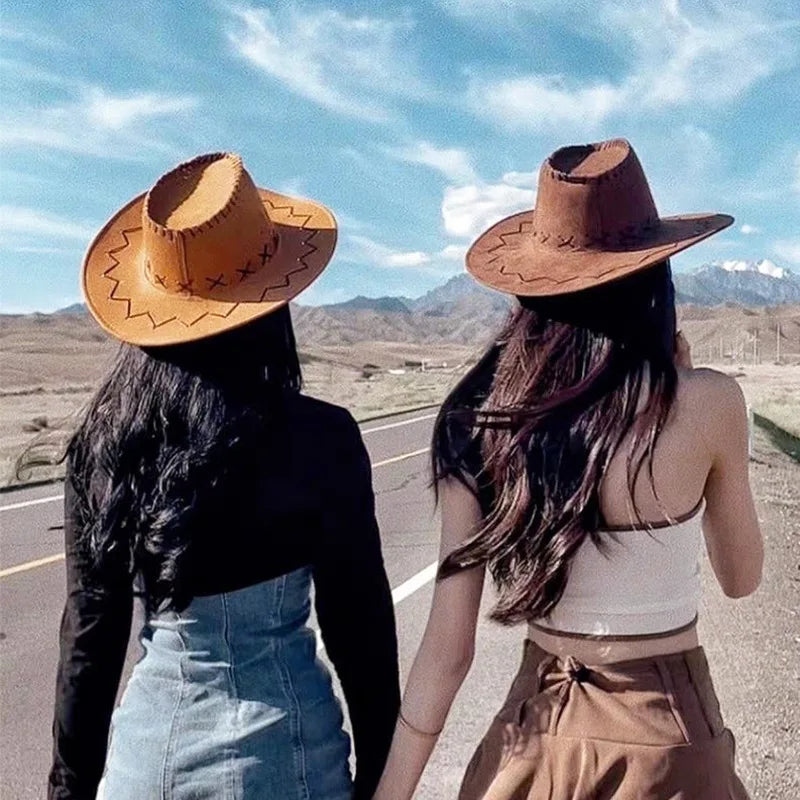 Western Cowboy Hat with Contrast Stitching